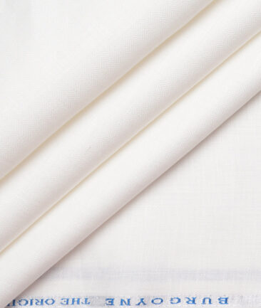 Burgoyne 44 LEA Self Design 100% Linen Suiting Fabric (White)