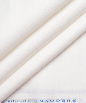 Burgoyne 44 LEA Self Design 100% Linen Suiting Fabric (White)