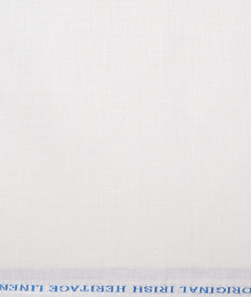 Burgoyne 44 LEA Self Design 100% Linen Suiting Fabric (White)