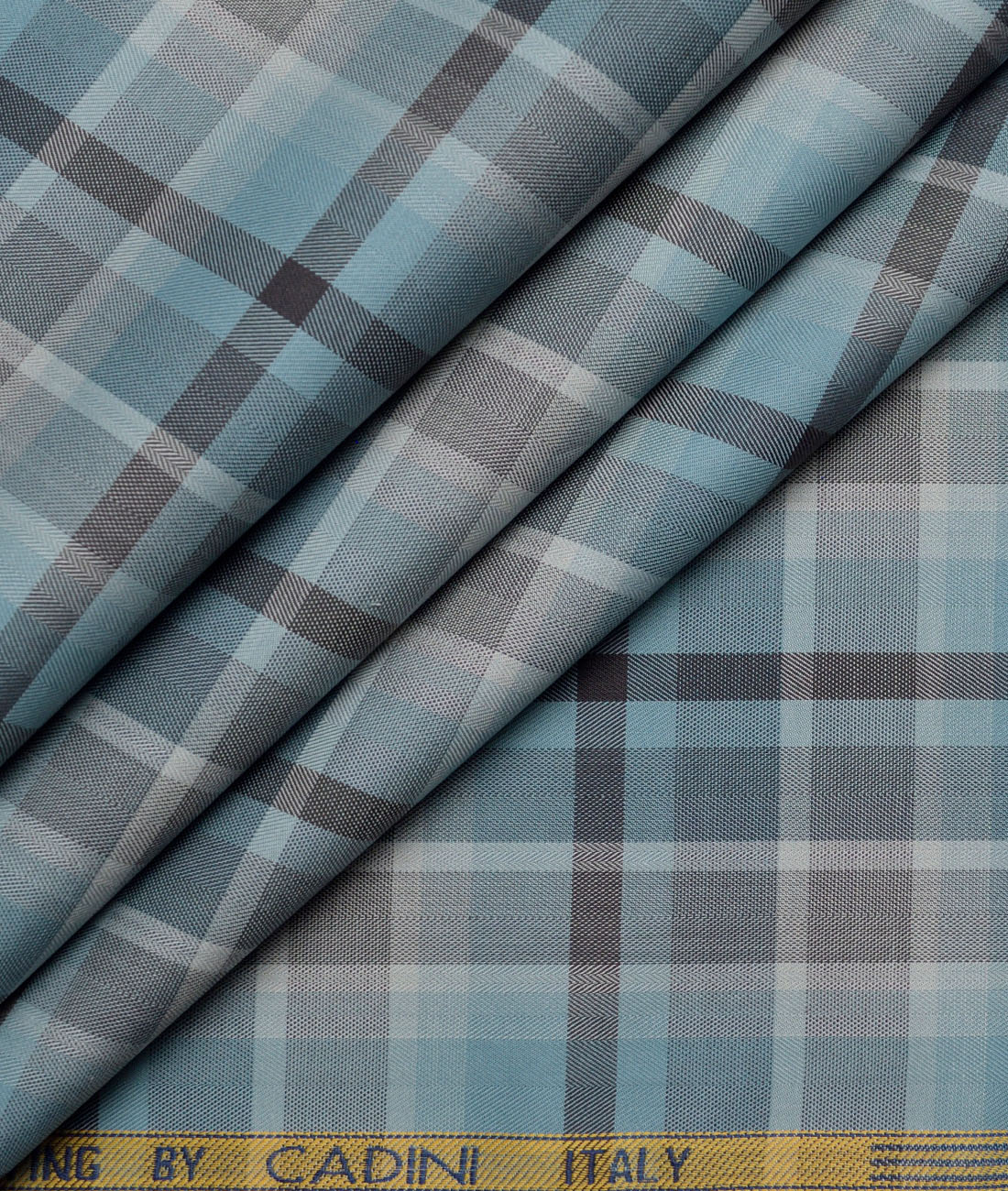 Cadini Italy Giza Cotton Checks Shirting Fabric (Teal Blue) Cadini Italy Giza Cotton Checks Shirting Fabric (Teal Blue)