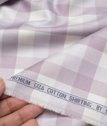 Canetti Italy  Giza Cotton Checks Shirting Fabric (Onion Purple)