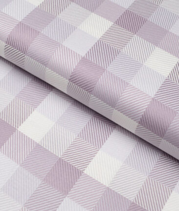Canetti Italy  Giza Cotton Checks Shirting Fabric (Onion Purple)