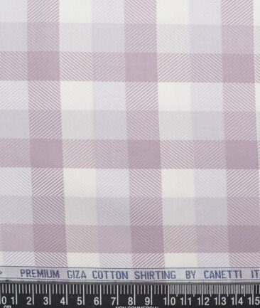 Canetti Italy  Giza Cotton Checks Shirting Fabric (Onion Purple)