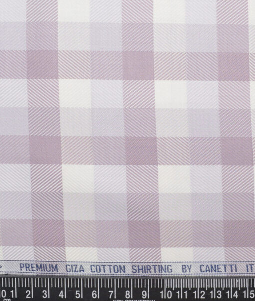 Canetti Italy  Giza Cotton Checks Shirting Fabric (Onion Purple)