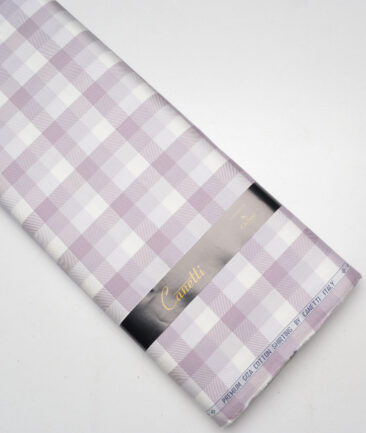 Canetti Italy  Giza Cotton Checks Shirting Fabric (Onion Purple)