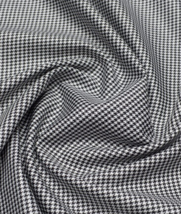 Canetti Italy  Exotic Cotton Self Design Shirting Fabric (White & Black)