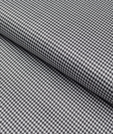 Canetti Italy  Exotic Cotton Self Design Shirting Fabric (White & Black)