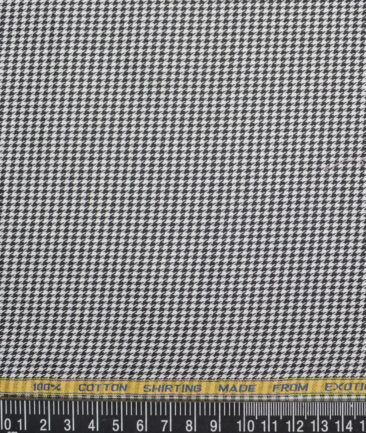 Canetti Italy  Exotic Cotton Self Design Shirting Fabric (White & Black)