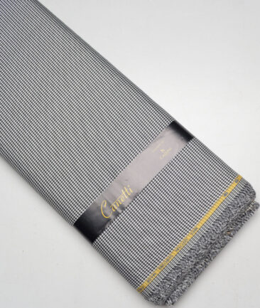 Canetti Italy  Exotic Cotton Self Design Shirting Fabric (White & Black)