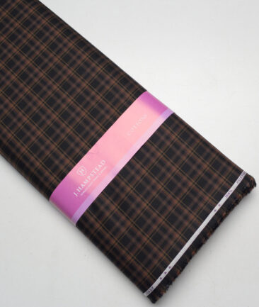 J.Hampstead  Giza Cotton Checks Shirting Fabric (Black & Brown)