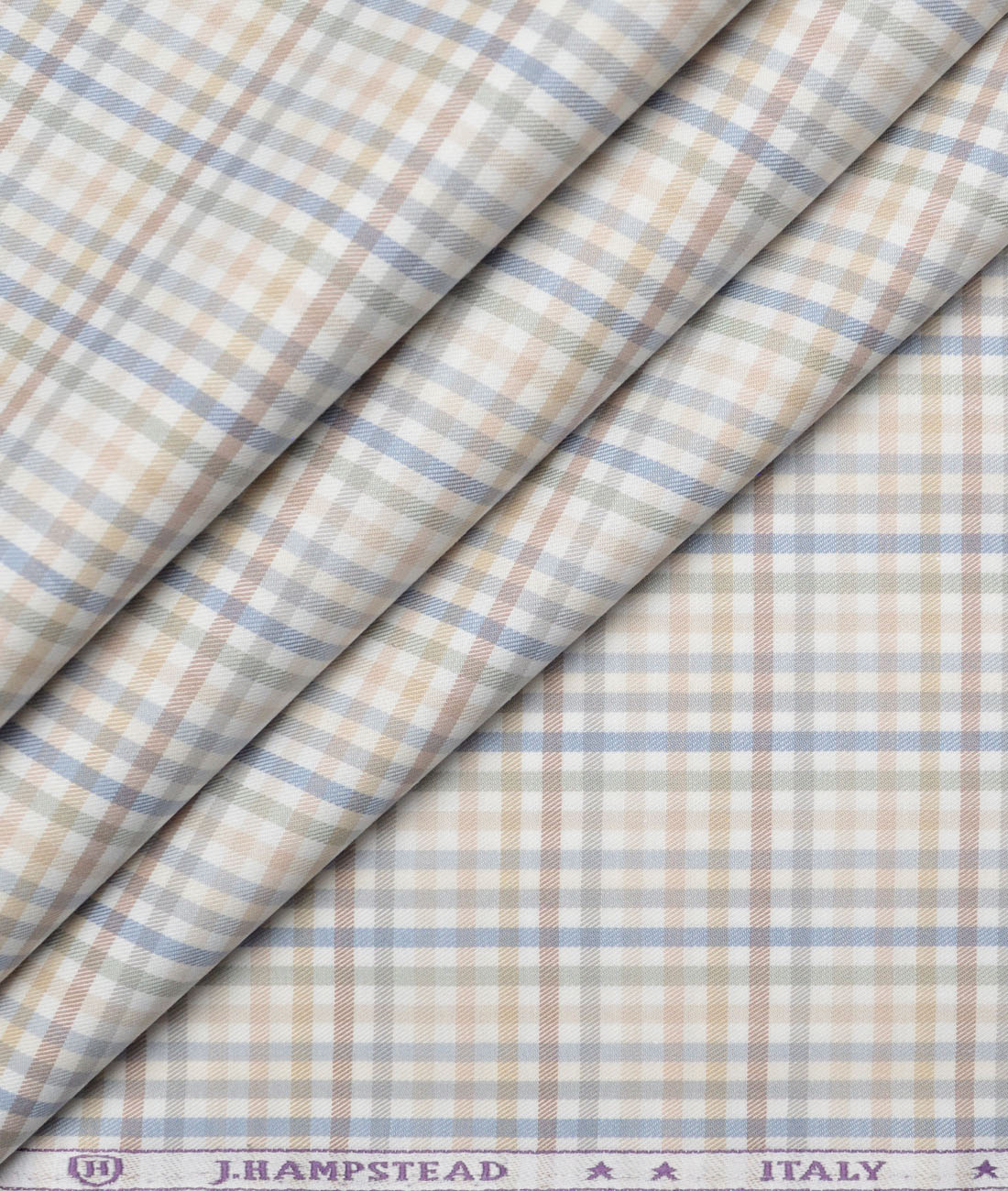 J.Hampstead Giza Cotton Checks Shirting Fabric (White & Cream) J.Hampstead Giza Cotton Checks Shirting Fabric (White & Cream)