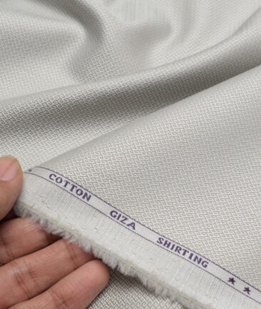 J.Hampstead  Giza Cotton Structured Shirting Fabric (Light Grey)