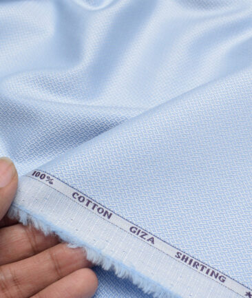 J.Hampstead  Pure Cotton Structured Shirting Fabric (Sky Blue)