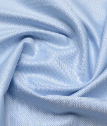J.Hampstead  Pure Cotton Structured Shirting Fabric (Sky Blue)