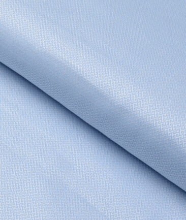 J.Hampstead  Pure Cotton Structured Shirting Fabric (Sky Blue)