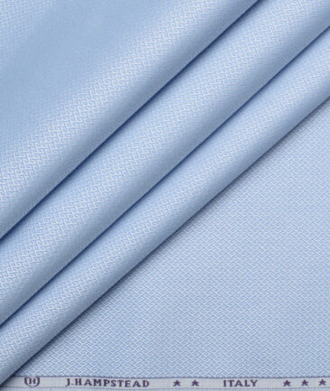 J.Hampstead  Pure Cotton Structured Shirting Fabric (Sky Blue)