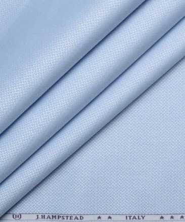 J.Hampstead  Pure Cotton Structured Shirting Fabric (Sky Blue)