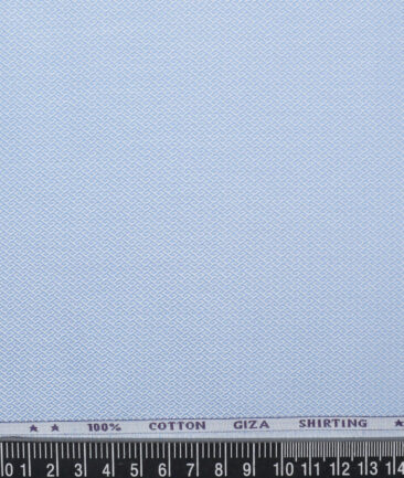 J.Hampstead  Pure Cotton Structured Shirting Fabric (Sky Blue)