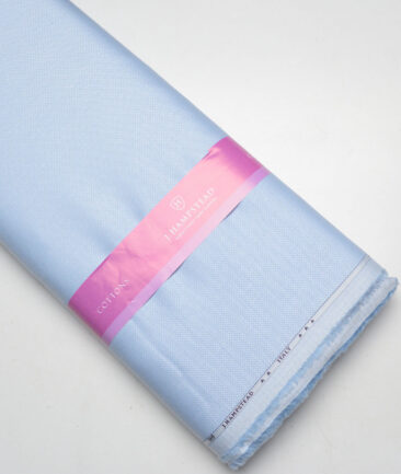 J.Hampstead  Pure Cotton Structured Shirting Fabric (Sky Blue)