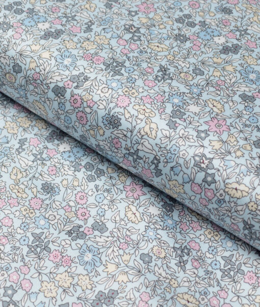 J.Hampstead  Pure Cotton Printed Shirting Fabric (Sky Blue)