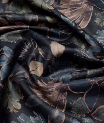J.Hampstead  Pure Cotton Printed Shirting Fabric (Black)