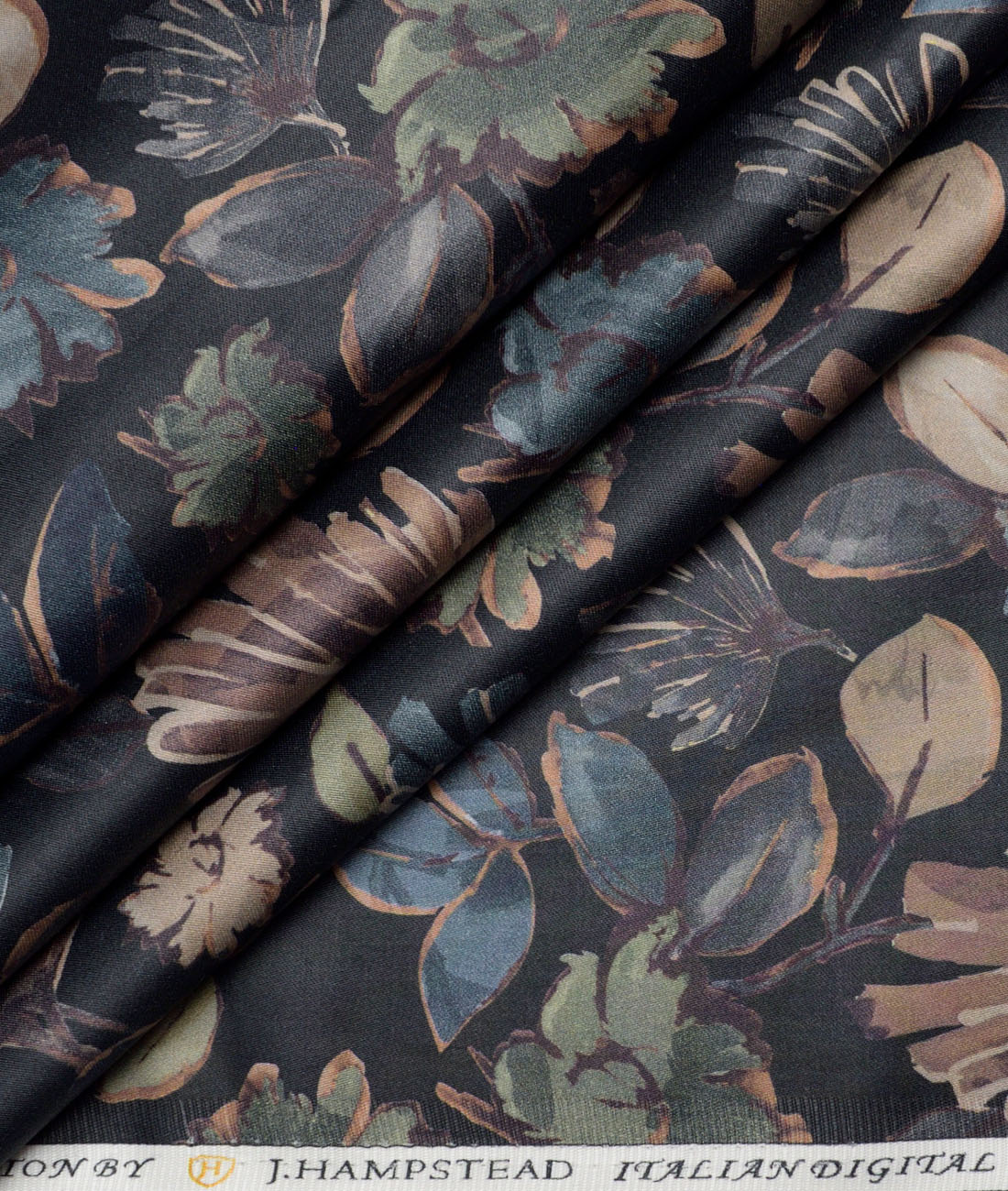 J.Hampstead Pure Cotton Printed Shirting Fabric (Black) J.Hampstead Pure Cotton Printed Shirting Fabric (Black)
