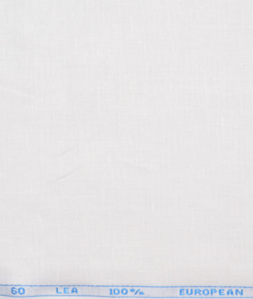 J.Hampstead 60 LEA European Linen Solids Shirting Fabric (White)