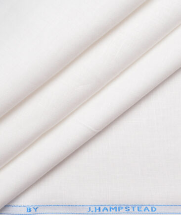 J.Hampstead 60 LEA European Linen Solids Shirting Fabric (White)