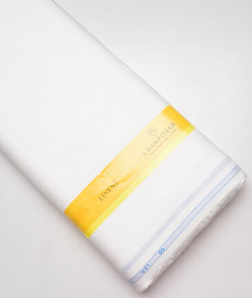 J.Hampstead 60 LEA European Linen Solids Shirting Fabric (White)