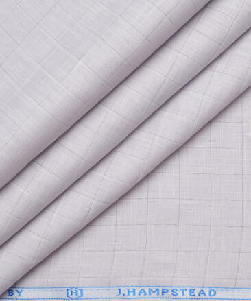 J.Hampstead 60 LEA European Linen Checks Shirting Fabric (Light Grey)
