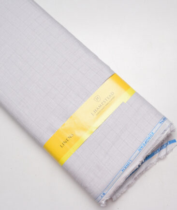J.Hampstead 60 LEA European Linen Checks Shirting Fabric (Light Grey)