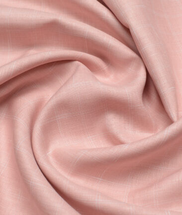 J.Hampstead 60 LEA European Linen Checks Shirting Fabric (Light Pink)