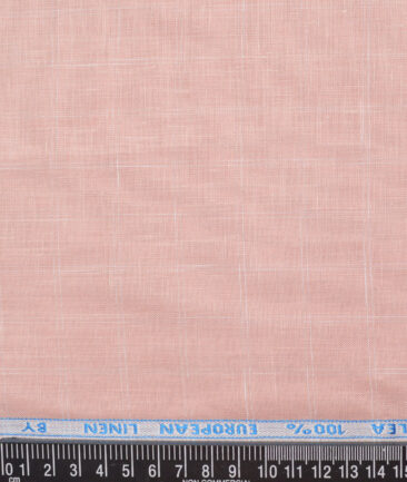 J.Hampstead 60 LEA European Linen Checks Shirting Fabric (Light Pink)