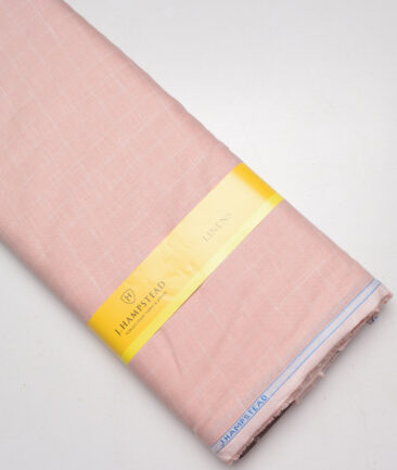 J.Hampstead 60 LEA European Linen Checks Shirting Fabric (Light Pink)
