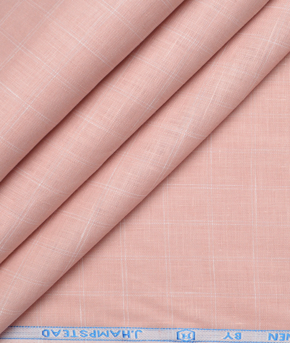 J.Hampstead 60 LEA European Linen Checks Shirting Fabric (Light Pink) J.Hampstead 60 LEA European Linen Checks Shirting Fabric (Light Pink)