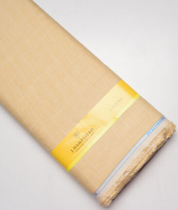J.Hampstead 60 LEA European Linen Checks Shirting Fabric (Sunset Beige)