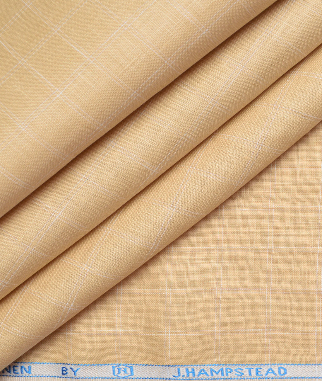 J.Hampstead 60 LEA European Linen Checks Shirting Fabric (Sunset Beige) J.Hampstead 60 LEA European Linen Checks Shirting Fabric (Sunset Beige)