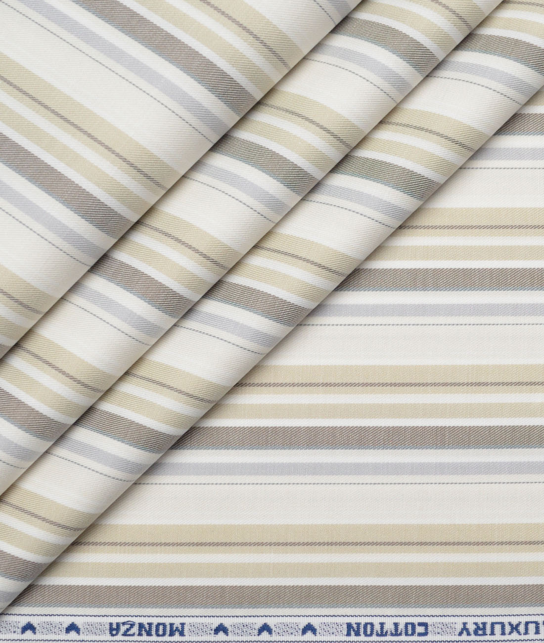 Monza Luxury Cotton Striped Shirting Fabric (Cream) Monza Luxury Cotton Striped Shirting Fabric (Cream)