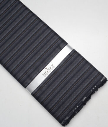 Monza  Luxury Cotton Striped Shirting Fabric (Dark Navy Blue)