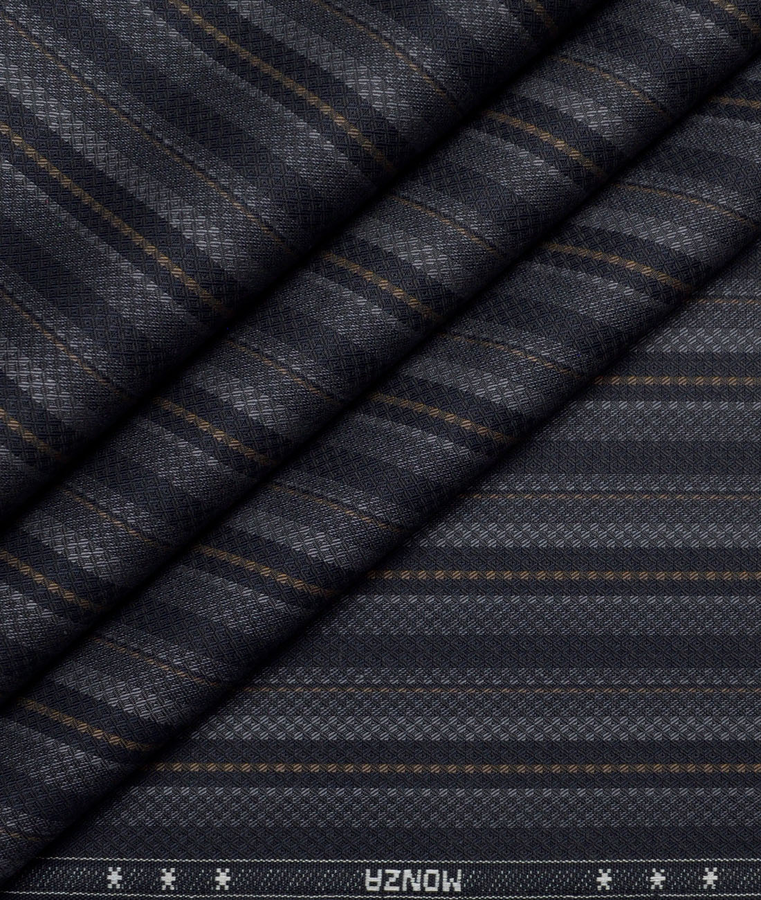 Monza Luxury Cotton Striped Shirting Fabric (Dark Navy Blue) Monza Luxury Cotton Striped Shirting Fabric (Dark Navy Blue)