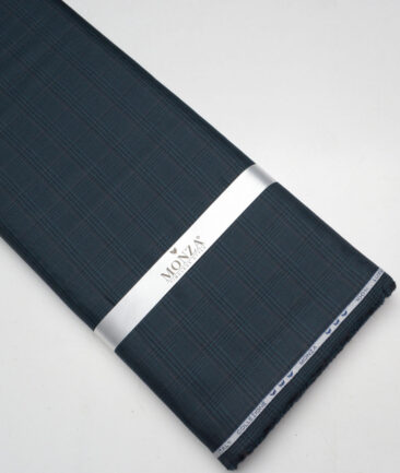 Monza  Luxury Cotton Checks Shirting Fabric (Deep Sea Green)