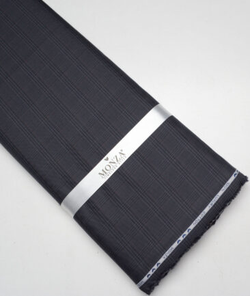 Monza  Luxury Cotton Checks Shirting Fabric (Dark Grey)