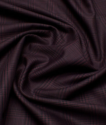 Monza  Luxury Cotton Checks Shirting Fabric (Wine)