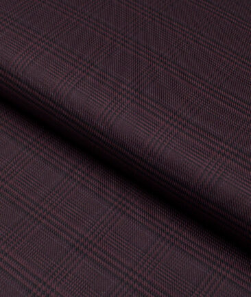Monza  Luxury Cotton Checks Shirting Fabric (Wine)