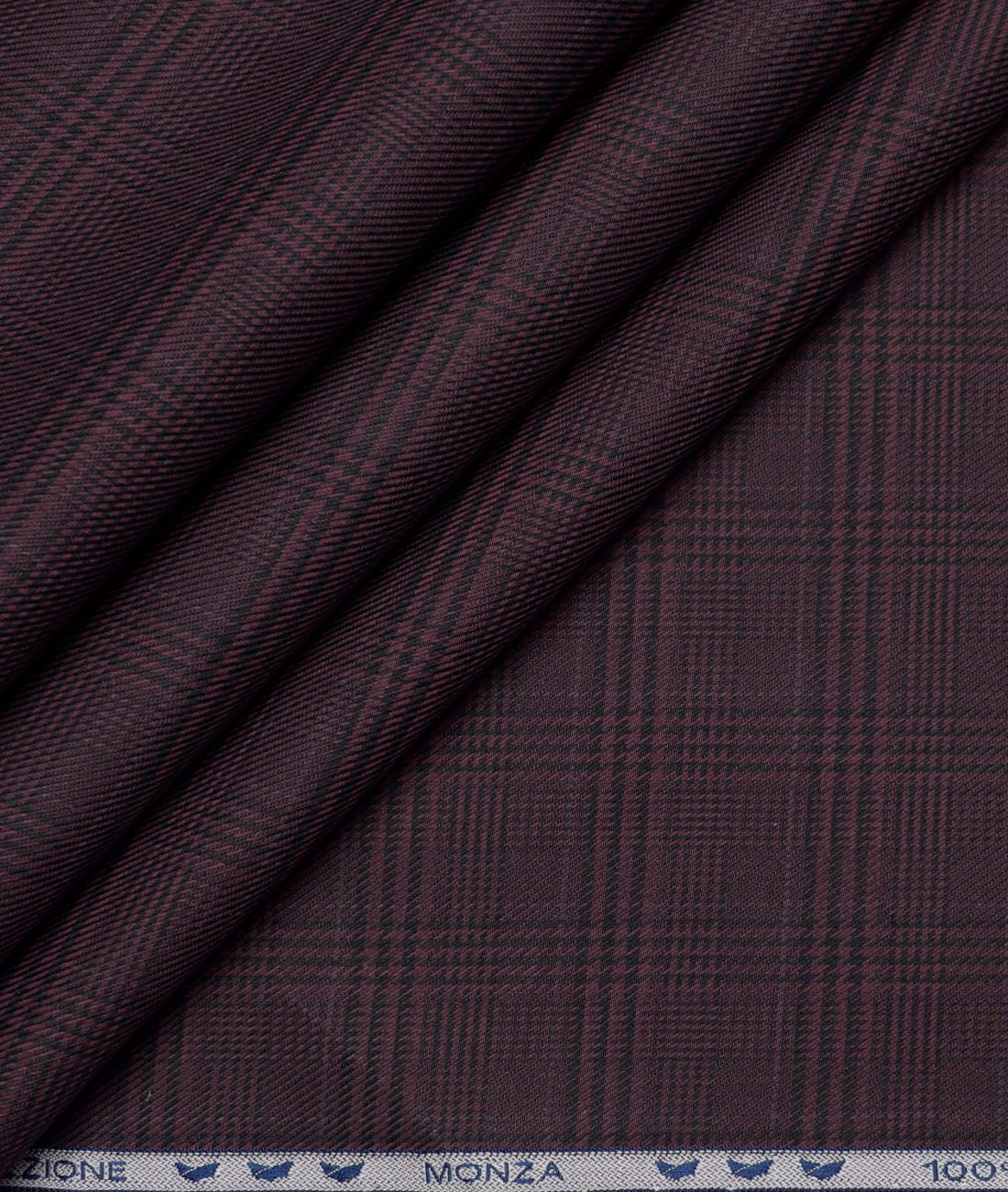 Monza Luxury Cotton Checks Shirting Fabric (Wine) Monza Luxury Cotton Checks Shirting Fabric (Wine)