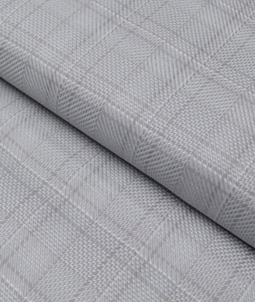 Monza  Luxury Cotton Checks Shirting Fabric (Grey)