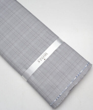 Monza  Luxury Cotton Checks Shirting Fabric (Grey)