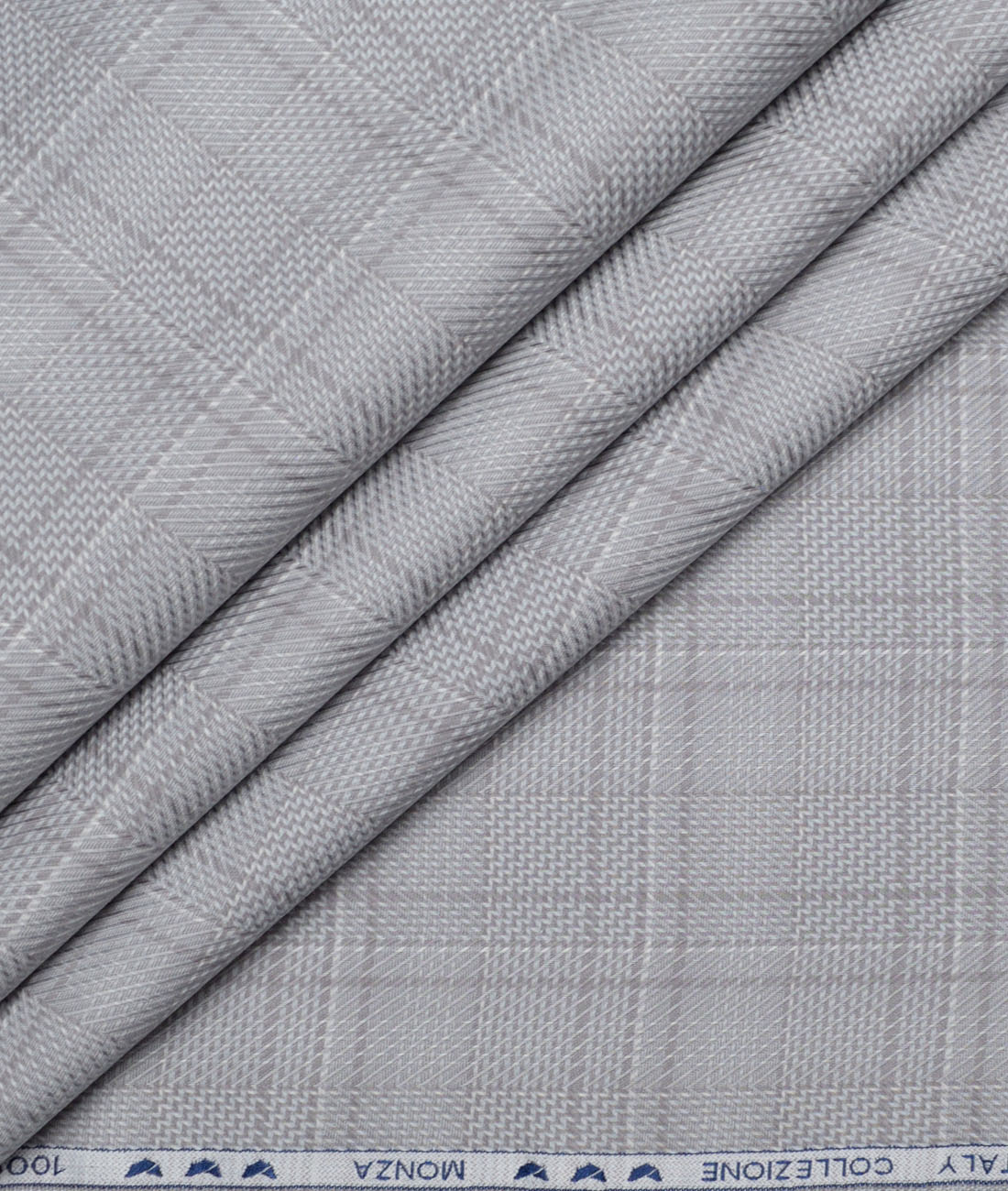 Monza Luxury Cotton Checks Shirting Fabric (Grey) Monza Luxury Cotton Checks Shirting Fabric (Grey)