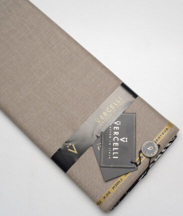 Vercelli Italy Super 140's Self Design 80% Merino Wool Suiting Fabric (Brown)