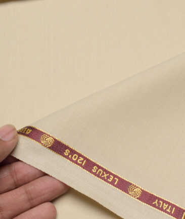 Vercelli Italy Super 120's Solids 50% Merino Wool Suiting Fabric (Beige)